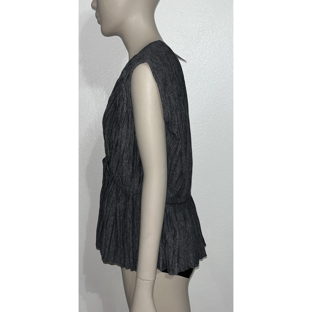 Banana Republic Pleated Peplum V Neck Sleeveless Top Drawstring Waist Sz S NWT - Picture 5 of 14